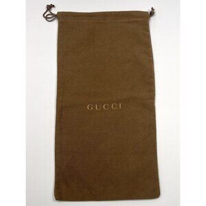 VTG Authentic GUCCI Brown Twill DUST BAG for Shoes 16"x8" Drawstring Storage